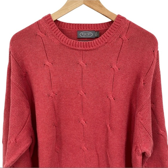 Talbots Mens Pima Cotton Crewneck Sweater Size Large Coral Orange - Picture 6 of 16